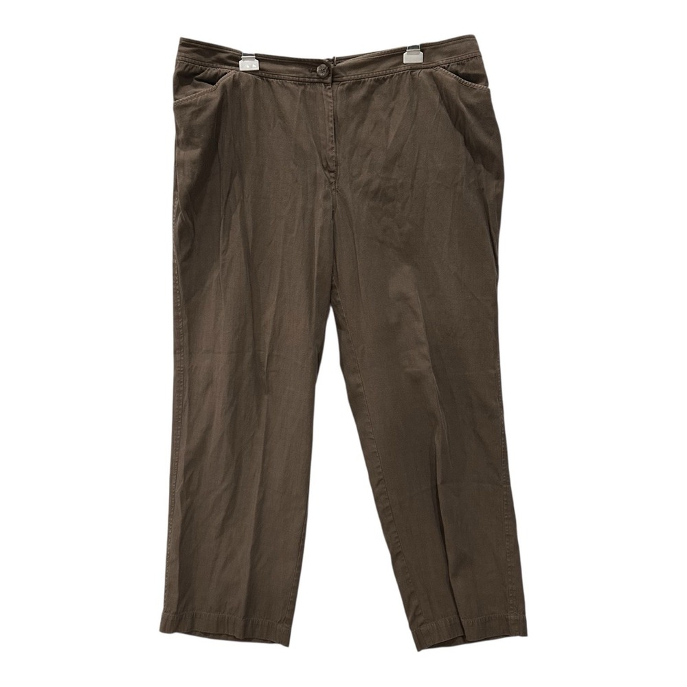 J. Jill Womens 20W Silk Blend Brown Straight Leg Pants Fall‎ Herringbone